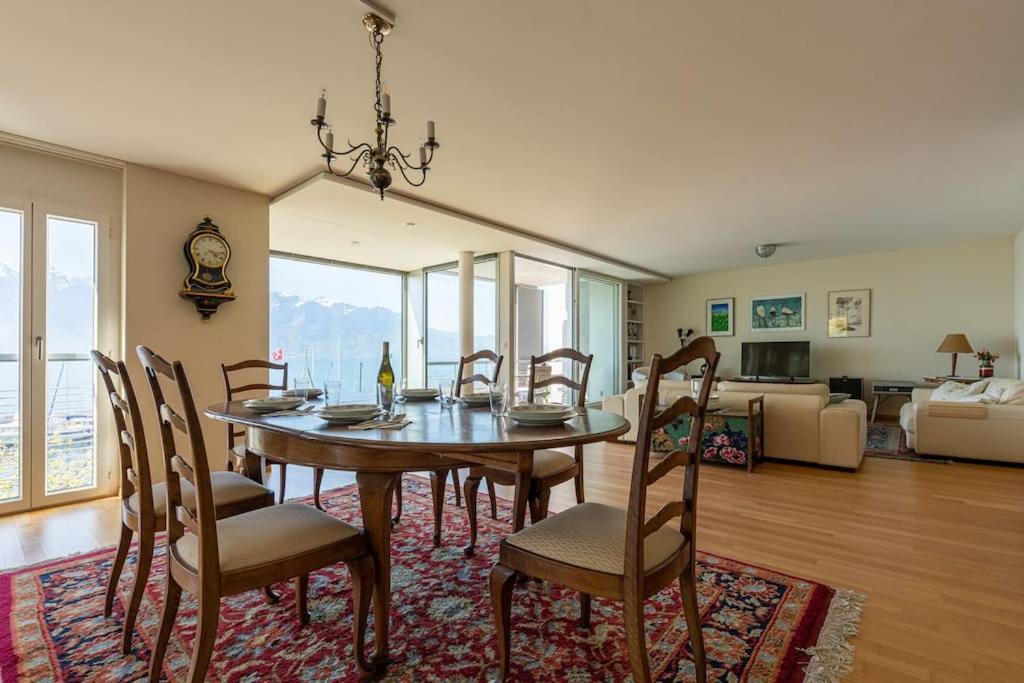 Lakeside-Apartment-1 Grand Appartement Familial Avec Terrasses Et Vue Panoramique Vevey Zewnętrze zdjęcie